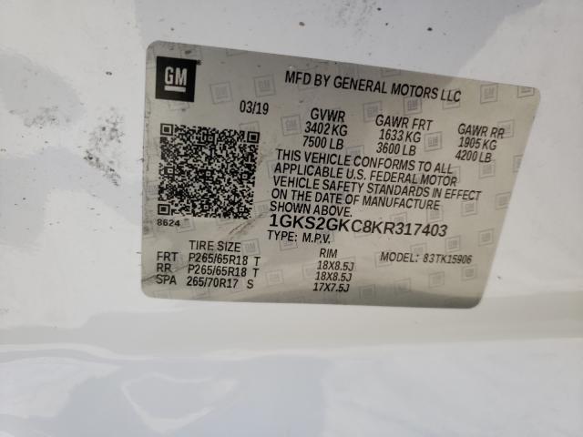 2019 GMC YUKON XL K 1GKS2GKC8KR317403