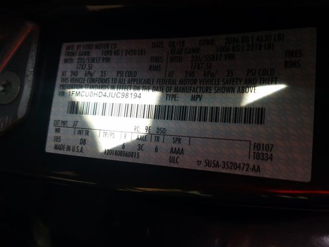 2018 FORD ESCAPE SEL 1FMCU0HD4JUC98194