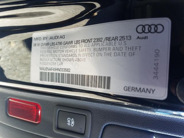 2017 AUDI A4 PREMIUM WAUENAF49HN033582