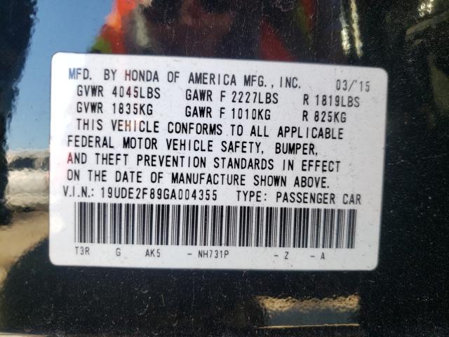 2016 ACURA ILX PREMIU 19UDE2F89GA004355