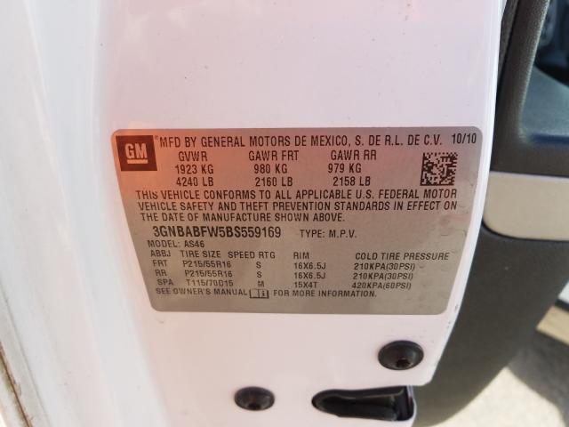 2011 CHEVROLET HHR 3GNBABFW5BS559169