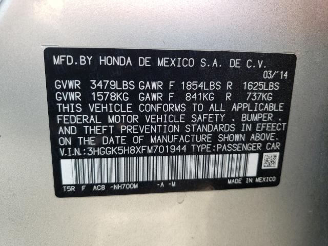 2015 HONDA FIT EX 3HGGK5H8XFM701944