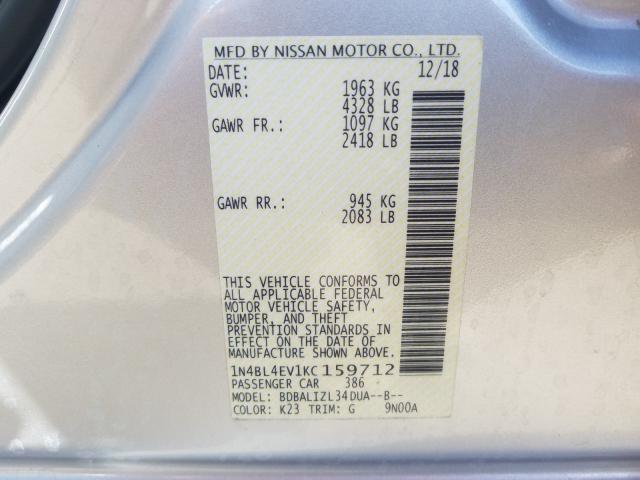 2019 NISSAN ALTIMA SL 1N4BL4EV1KC159712