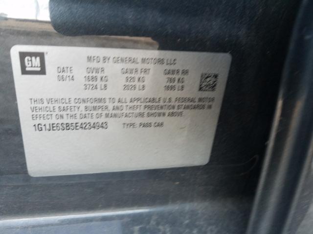 2014 CHEVROLET SONIC LTZ 1G1JE6SB5E4234943