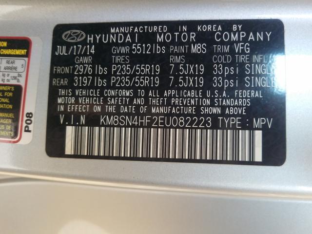 2014 HYUNDAI SANTA FE G KM8SN4HF2EU082223