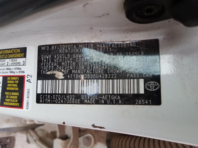 2011 TOYOTA AVALON BAS 4T1BK3DB9BU428222