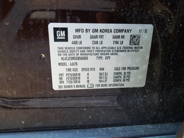 2016 BUICK ENCORE SPO KL4CJ2SM5GB566959