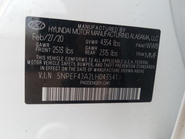 2020 HYUNDAI SONATA SEL 5NPEF4JA2LH043541