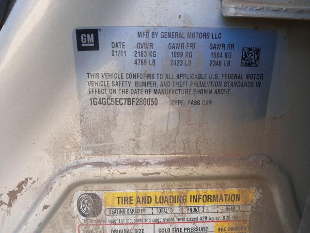 2011 BUICK LACROSSE 1G4GC5EC7BF280050