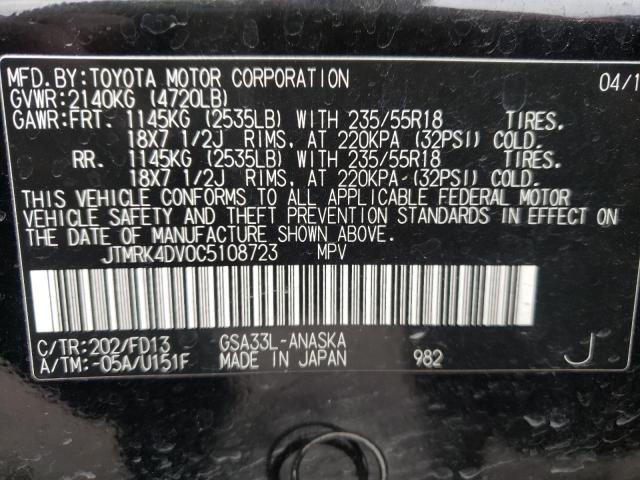 2012 TOYOTA RAV4 SPORT JTMRK4DV0C5108723