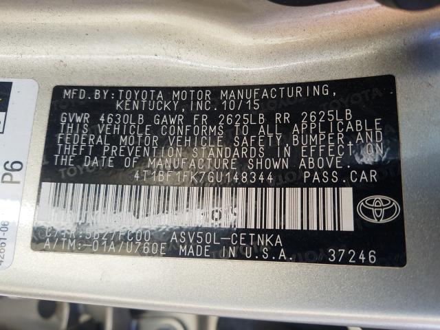 2016 TOYOTA CAMRY LE 4T1BF1FK7GU148344