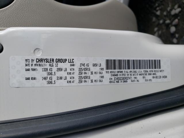 2013 DODGE GRAND CARA 2C4RDGCG8DR527471