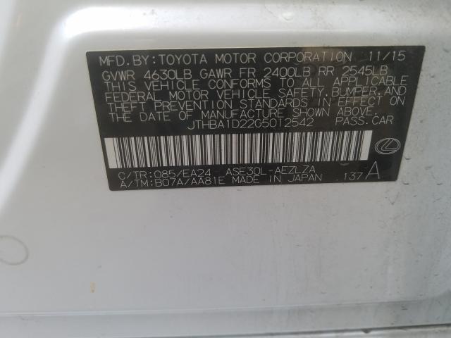 2016 LEXUS IS 200T JTHBA1D22G5012542