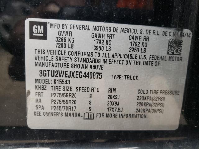 2014 GMC SIERRA K15 3GTU2WEJXEG440875
