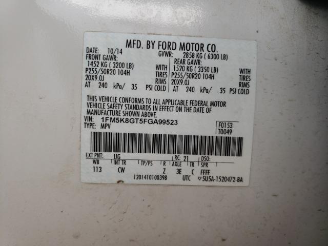 2015 FORD EXPLORER S 1FM5K8GT5FGA99523