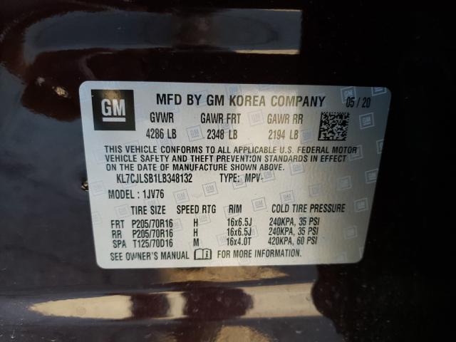 2020 CHEVROLET TRAX 1LT KL7CJLSB1LB348132