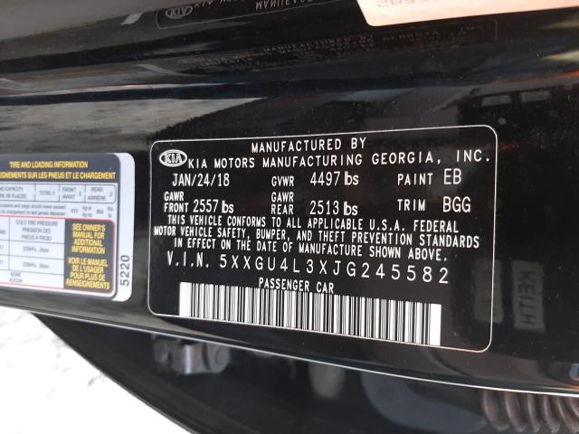 2018 KIA OPTIMA EX 5XXGU4L3XJG245582
