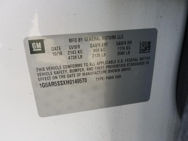 2017 CADILLAC CTS LUXURY 1G6AR5SSXH0149570