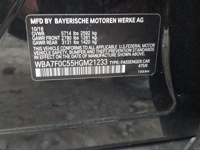 2017 BMW 750 I WBA7F0C55HGM21233