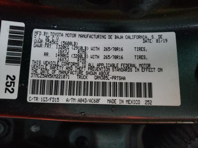 2019 TOYOTA TACOMA DOU 3TMCZ5AN5KM221071