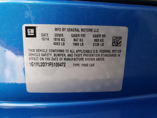2015 CHEVROLET CORVETTE S 1G1YL2D71F5109472