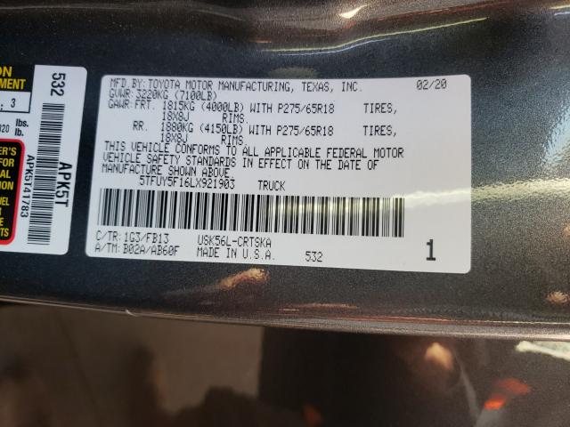 2020 TOYOTA TUNDRA DOU 5TFUY5F16LX921903