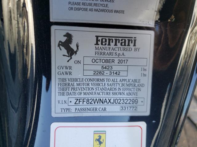 VIN ZFF82WNAXJ0232299 2018 Ferrari GTC4Lusso no.10