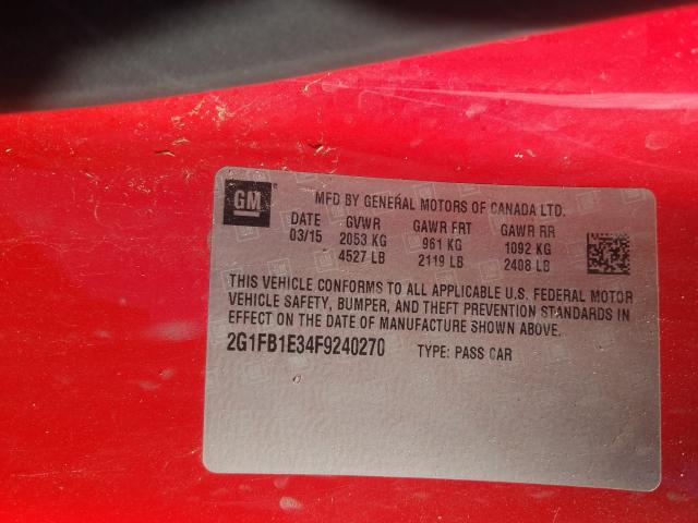 2015 CHEVROLET CAMARO LS 2G1FB1E34F9240270