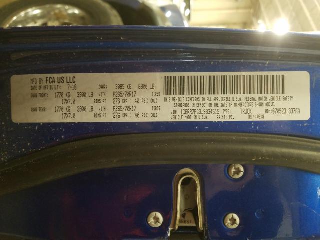 2018 DODGE RAM 1500 1C6RR7FG3JS334515