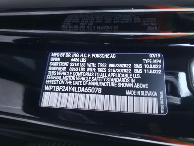 2020 PORSCHE CAYENNE TU WP1BF2AY4LDA65078