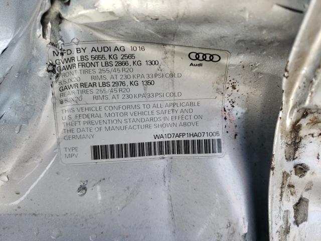 VIN WA1D7AFP1HA071005 2017 Audi Q5, Premium Plus S-... no.10