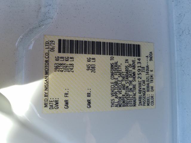 2019 NISSAN ALTIMA S 1N4BL4BVXKC259134