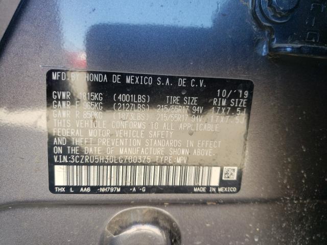 2020 HONDA HR-V LX 3CZRU5H30LG700375