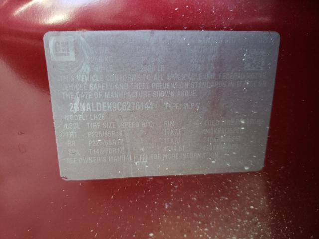 2012 CHEVROLET EQUINOX 2GNALDEK9C6276144