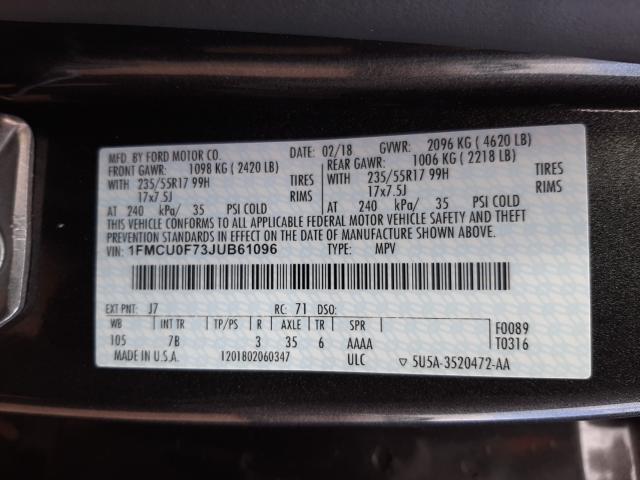 2018 FORD ESCAPE 1FMCU0F73JUB61096