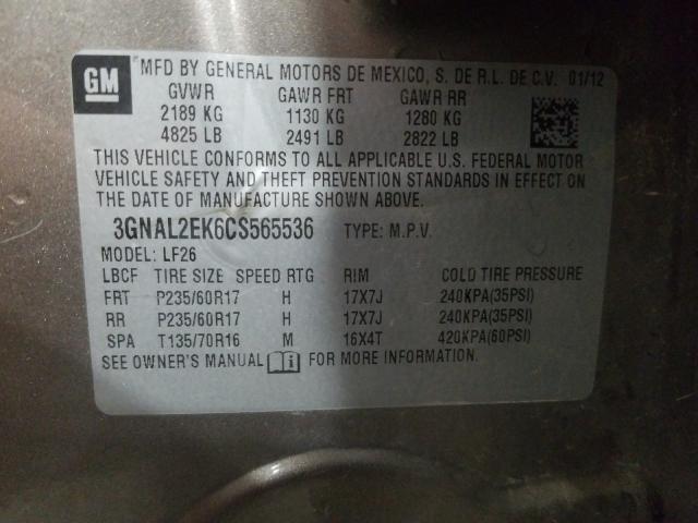 2012 CHEVROLET CAPTIVA SP 3GNAL2EK6CS565536