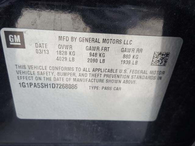 2013 CHEVROLET CRUZE LS 1G1PA5SH1D7268086