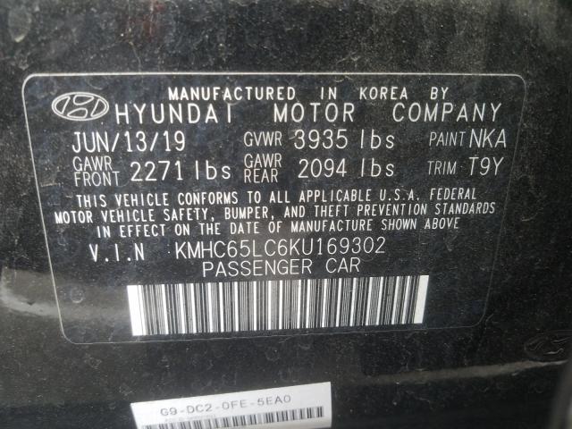 2019 HYUNDAI IONIQ BLUE KMHC65LC6KU169302