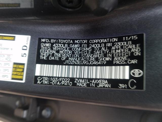 2016 TOYOTA PRIUS V JTDZN3EU9GJ046419
