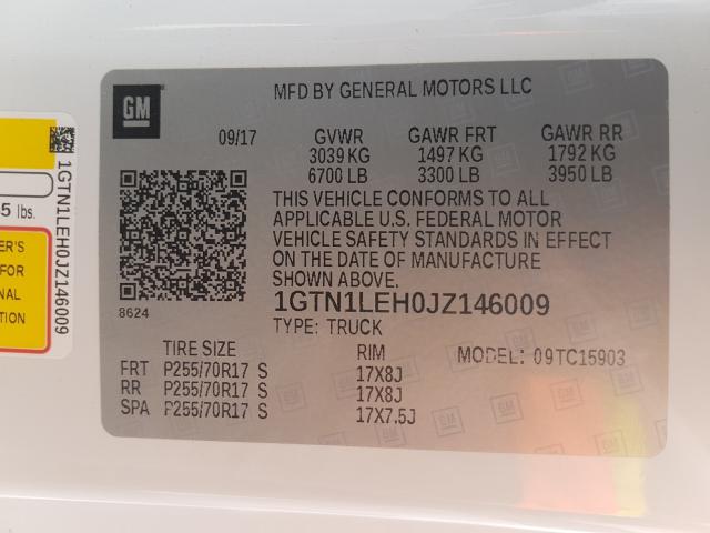 2018 GMC SIERRA C15 1GTN1LEH0JZ146009