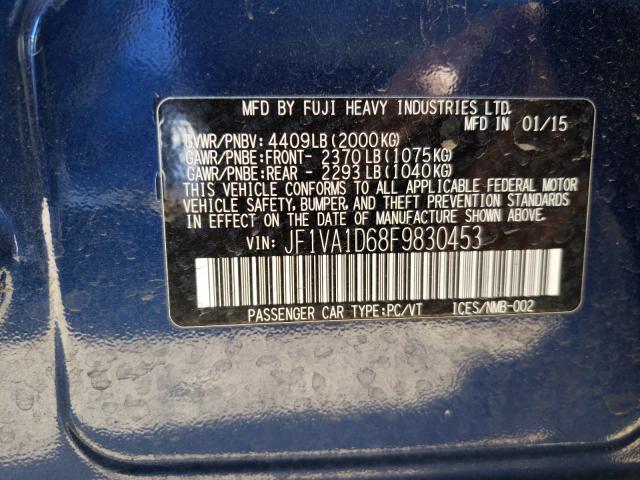 2015 SUBARU WRX PREMIU JF1VA1D68F9830453