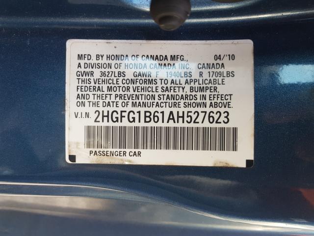 2010 HONDA CIVIC LX 2HGFG1B61AH527623