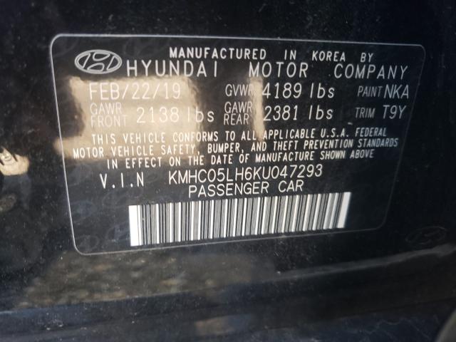2019 HYUNDAI IONIQ LIMI KMHC05LH6KU047293