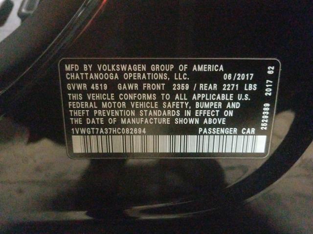 2017 VOLKSWAGEN PASSAT SE 1VWGT7A37HC082694