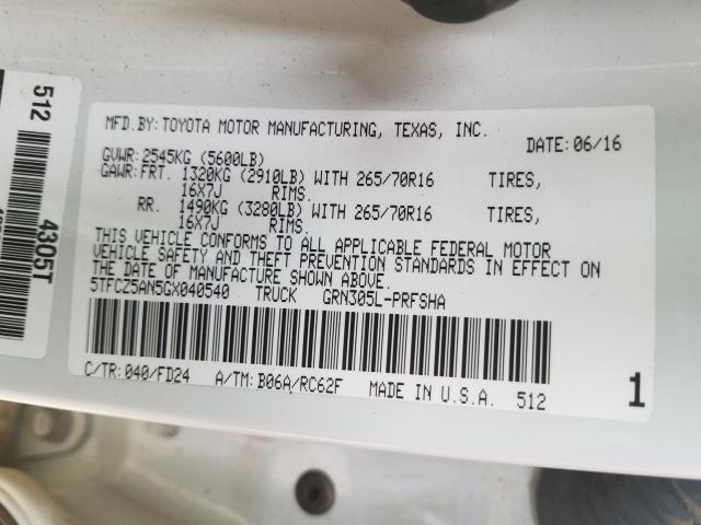 2016 TOYOTA TACOMA DOU 5TFCZ5AN5GX040540