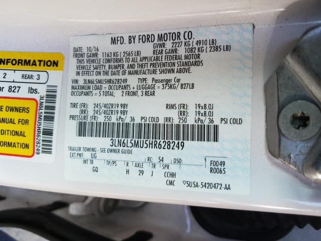 2017 LINCOLN MKZ HYBRID 3LN6L5MU5HR628249
