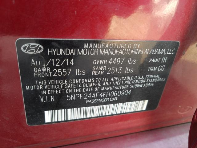 2015 HYUNDAI SONATA SE 5NPE24AF4FH060904