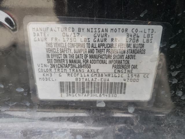 2017 NISSAN VERSA S 3N1CN7AP3HL894550