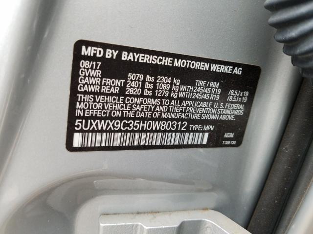 2017 BMW X3 XDRIVE2 - 5UXWX9C35H0W80312