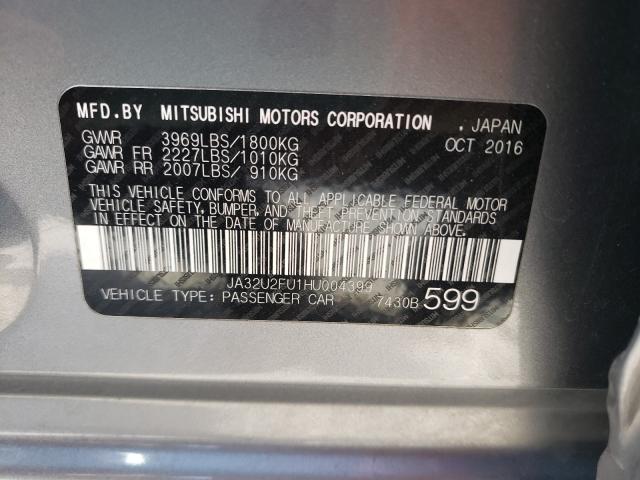 2017 MITSUBISHI LANCER ES JA32U2FU1HU004399